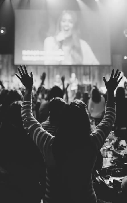 Worship with raised hands